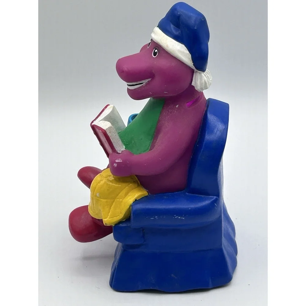 Vintage 1998‎ Lyons Group Barney Purple Dinosaur Coin Piggy Bank Reading Book